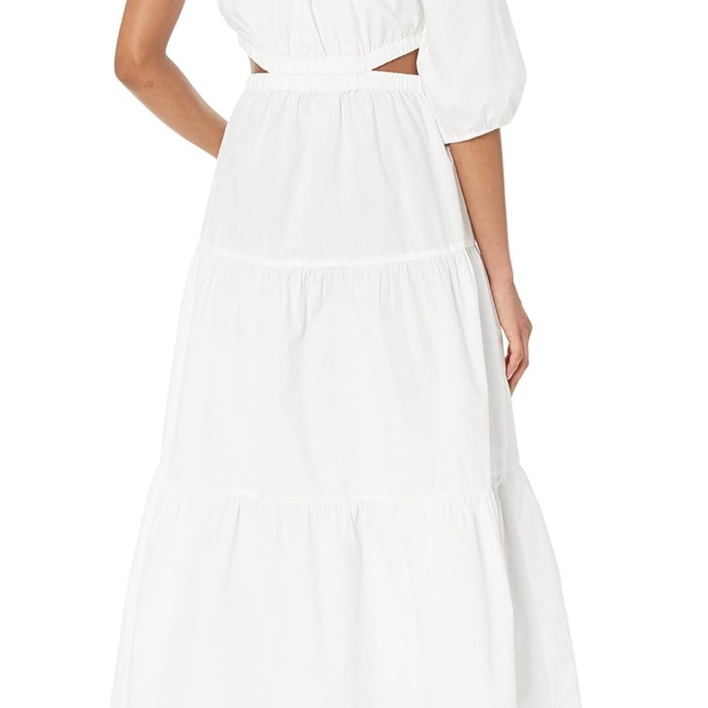 NWT white one shoulder poplin dress with cut outs